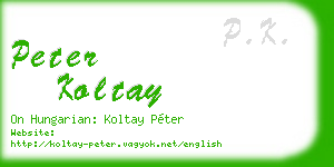 peter koltay business card